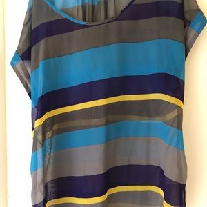 Short sleeve stripe blouse